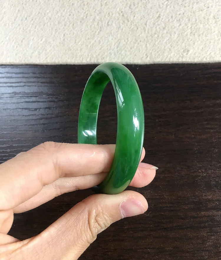 Natural Jade Bangle Nephrite Bangle Internal Diameter 56.8mm NBE042