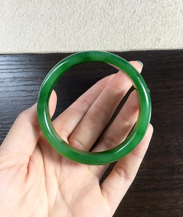 Natural Jade Bangle Nephrite Bangle Internal Diameter 56.8mm NBE042
