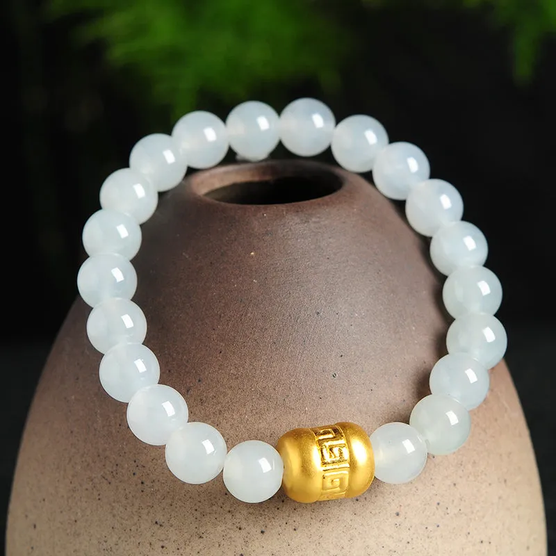 Natural Jade Bracelet Jadeite Gold Bracelet BT38