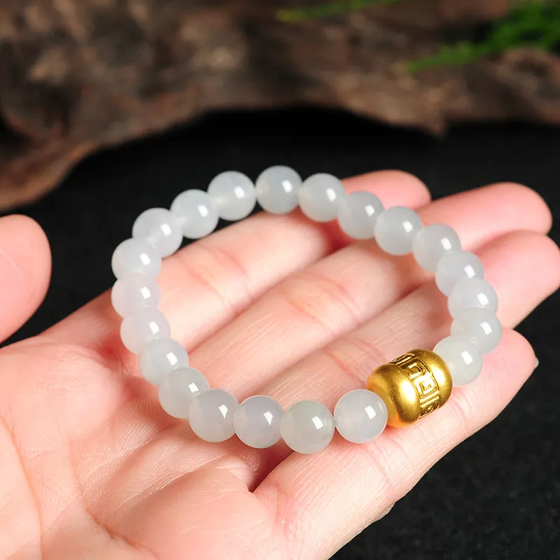 Natural Jade Bracelet Jadeite Gold Bracelet BT38