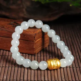 Natural Jade Bracelet Jadeite Gold Bracelet BT38