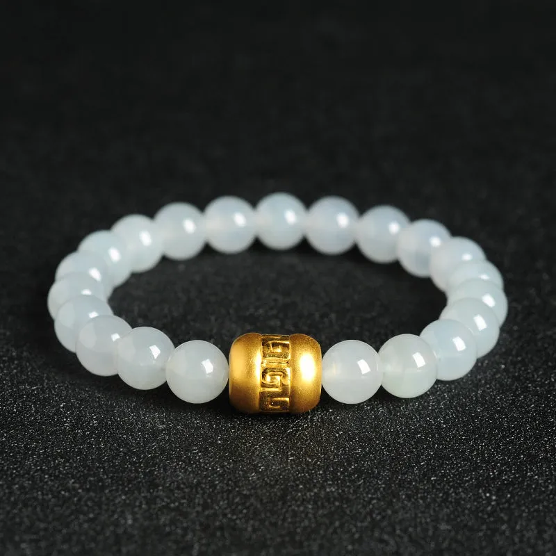 Natural Jade Bracelet Jadeite Gold Bracelet BT38