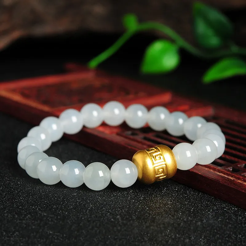 Natural Jade Bracelet Jadeite Gold Bracelet BT38