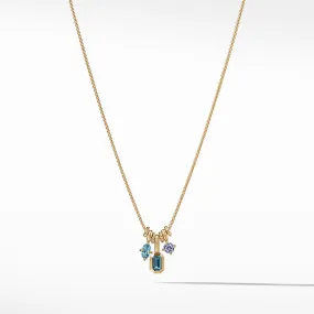 Novella Pendant Necklace with Hampton Blue Topaz, Aquamarine, and Tanzanite