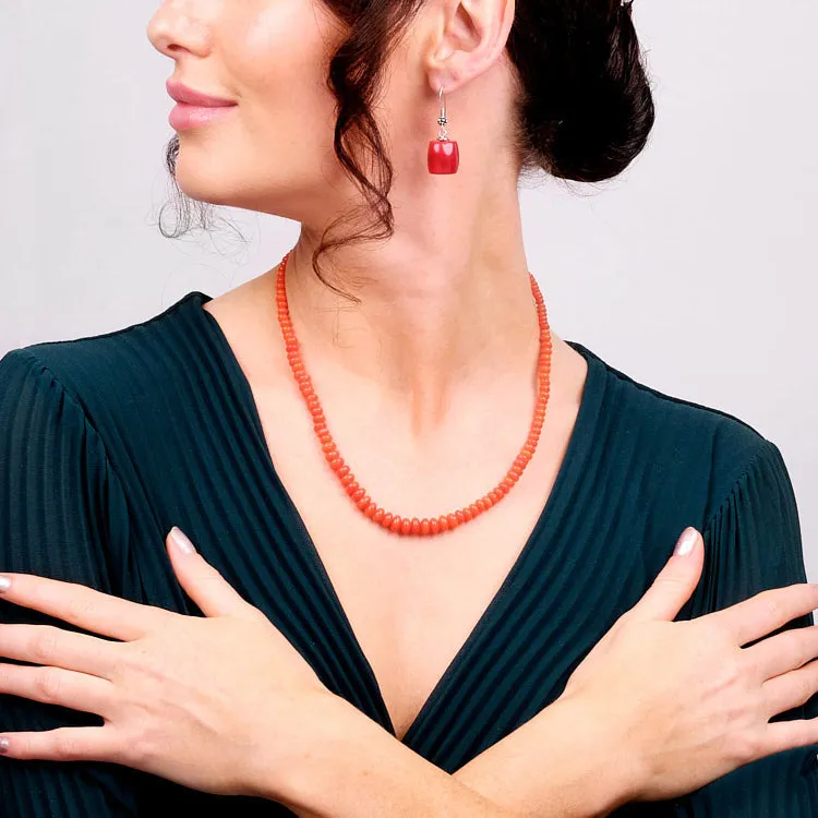 Orange Coral Beaded 46cm Necklace For Women