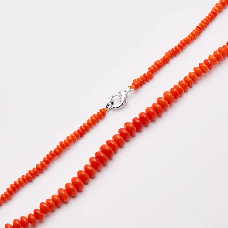 Orange Coral Beaded 46cm Necklace For Women