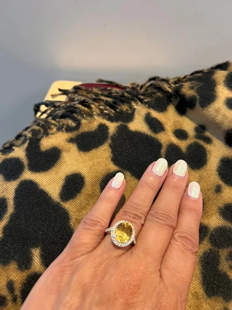 Oval Genuine Citrine gemstone ring