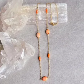 Peach Coral Necklace- Satellite Style #8076