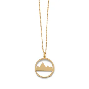 Peak of Fashion! 16"   2" Gold Plated Mountain Range Necklace
