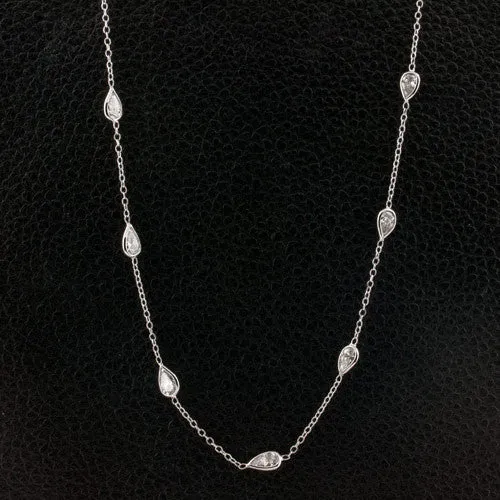 Pear Shaped Diamonds by the Yard Necklace