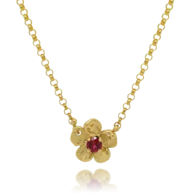 Petite Lavender Gem Necklace - Gold