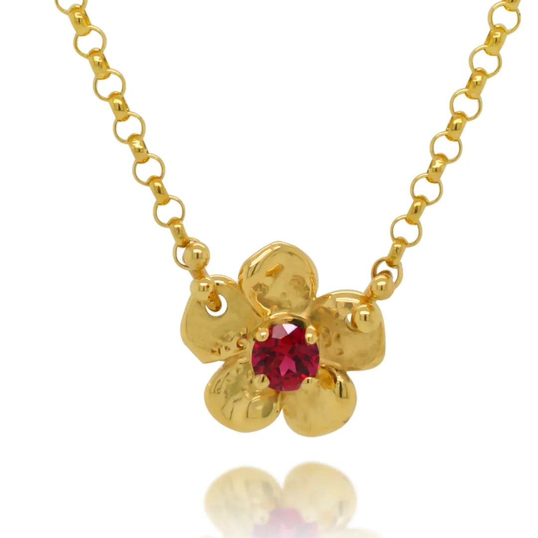 Petite Lavender Gem Necklace - Gold