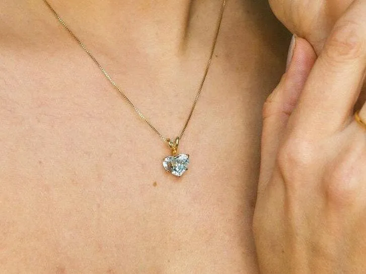 Quartz Heart Pendant - Natural Smoky Topaz, Love Necklace