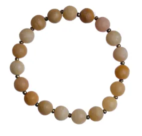 *"Yellow Jade" 8mm Natural Stone Stretchy Bracelet