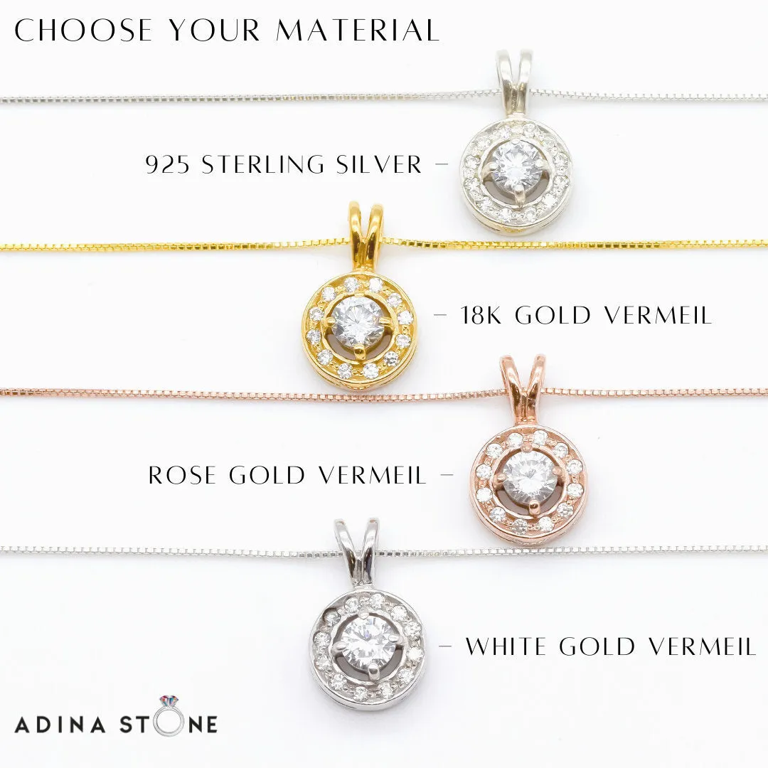 Real Gold Topaz Necklace - Genuine Mystic Topaz Necklace - Dainty Purple Gold Pendant
