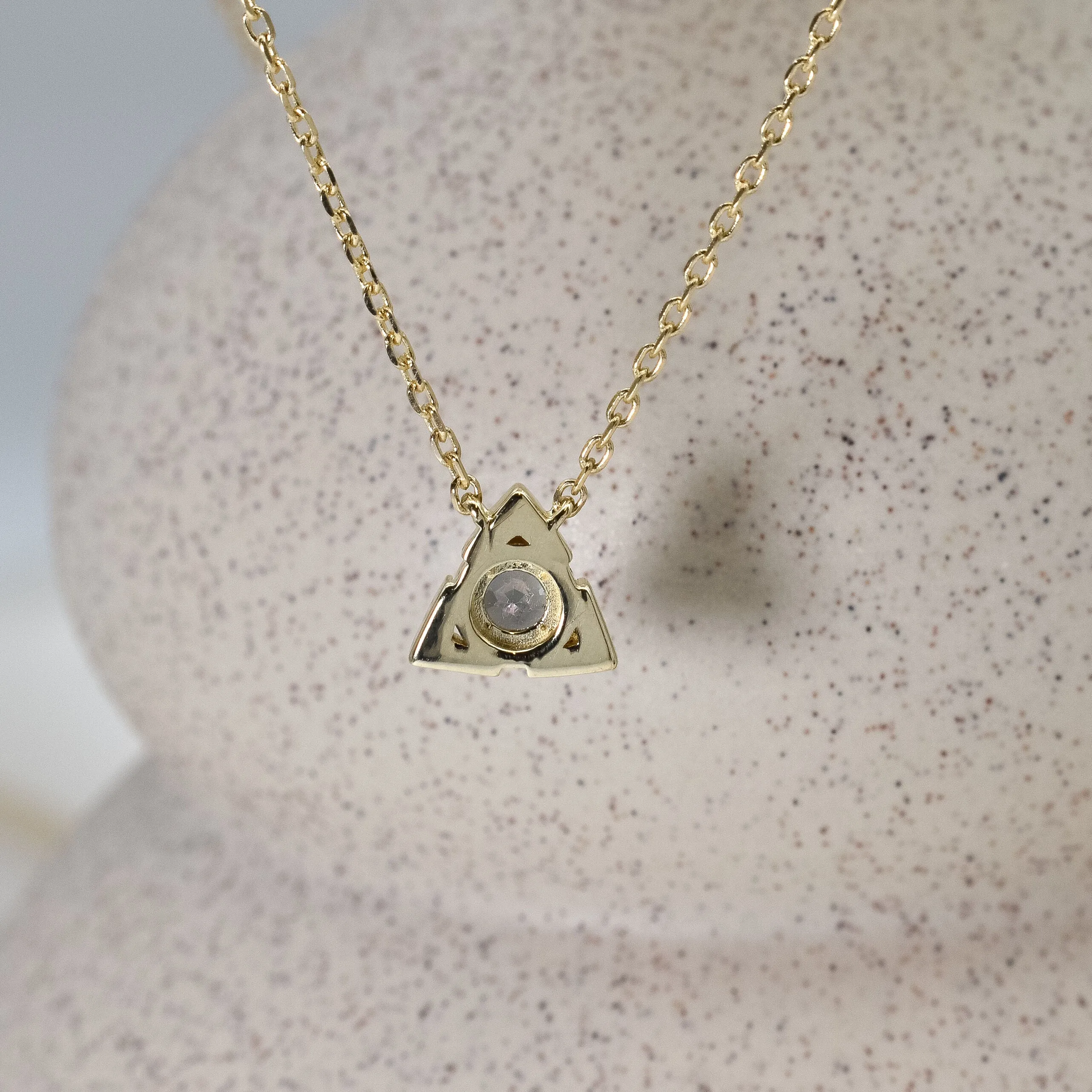 Real Gold Topaz Necklace - Genuine Mystic Topaz Necklace - Dainty Purple Gold Pendant