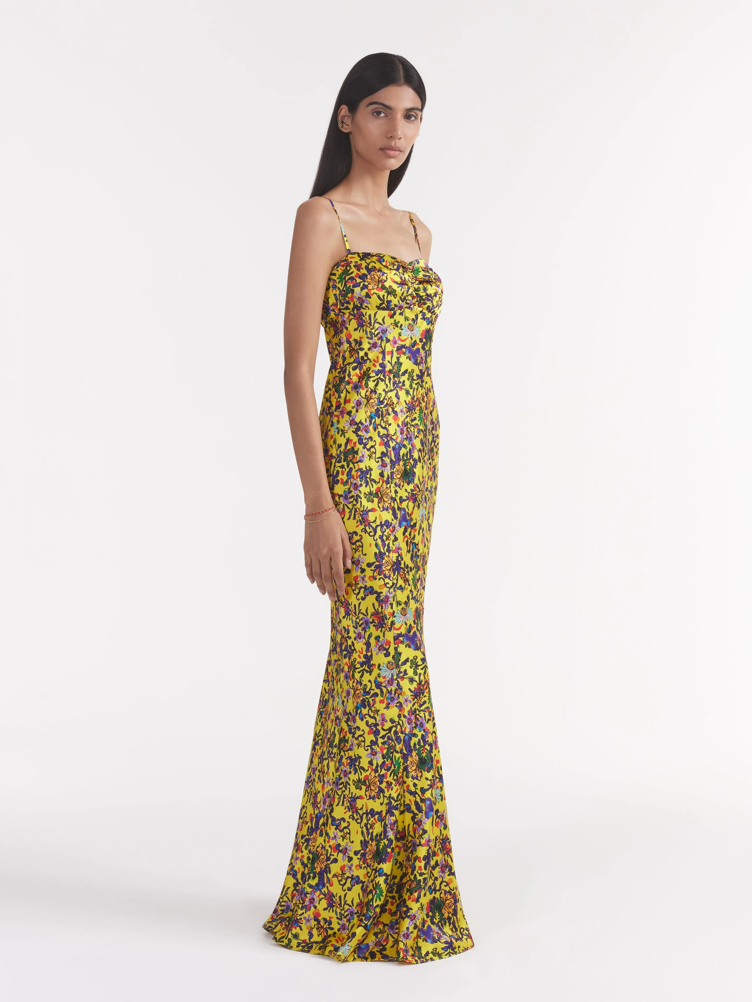 Renee Long  Dress in Ornamental Citrine