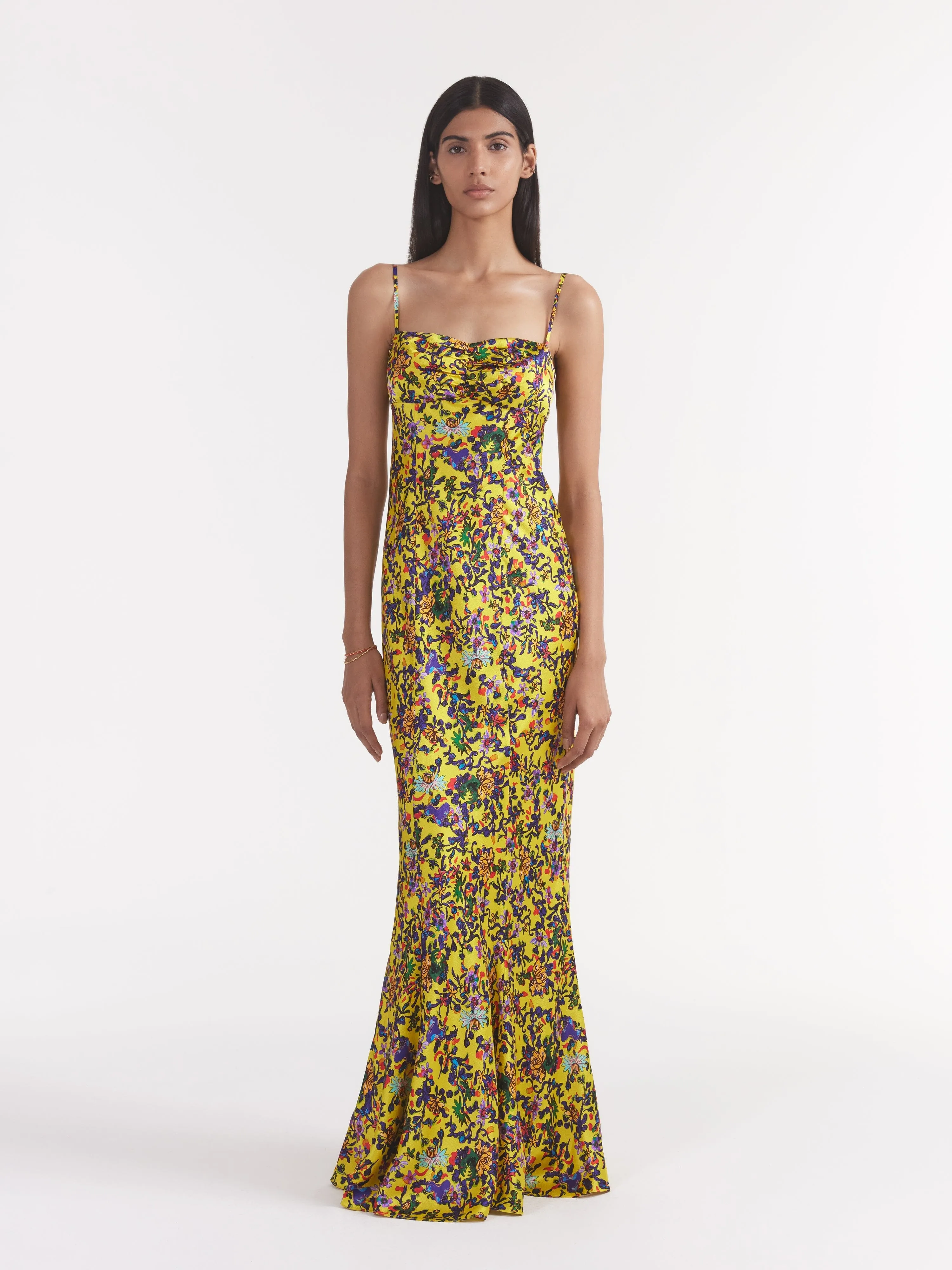 Renee Long  Dress in Ornamental Citrine