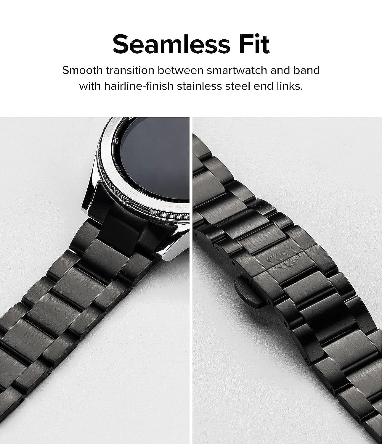 Samsung Galaxy Watch 6 Classic 47mm / 5 Pro 45mm / 4C 46mm  Metal One Stainless Steel | Bracelet Strap - Black