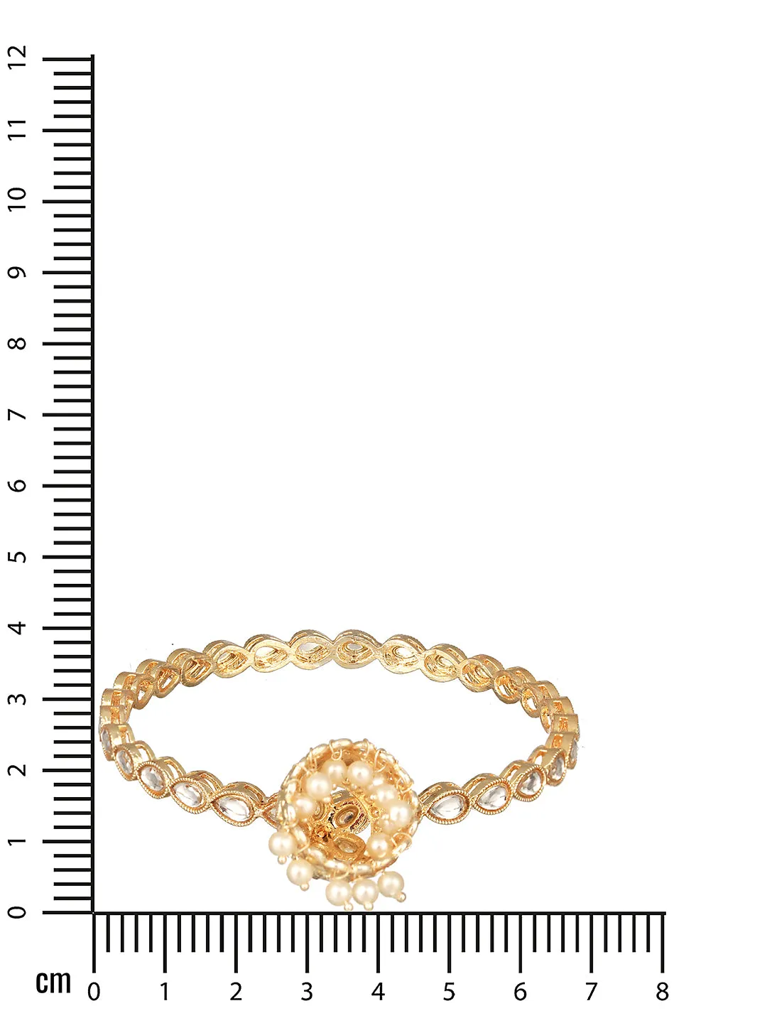 Set Of 4 Gold-Plated Kundan-Studded & Pearls-Beaded Bangles