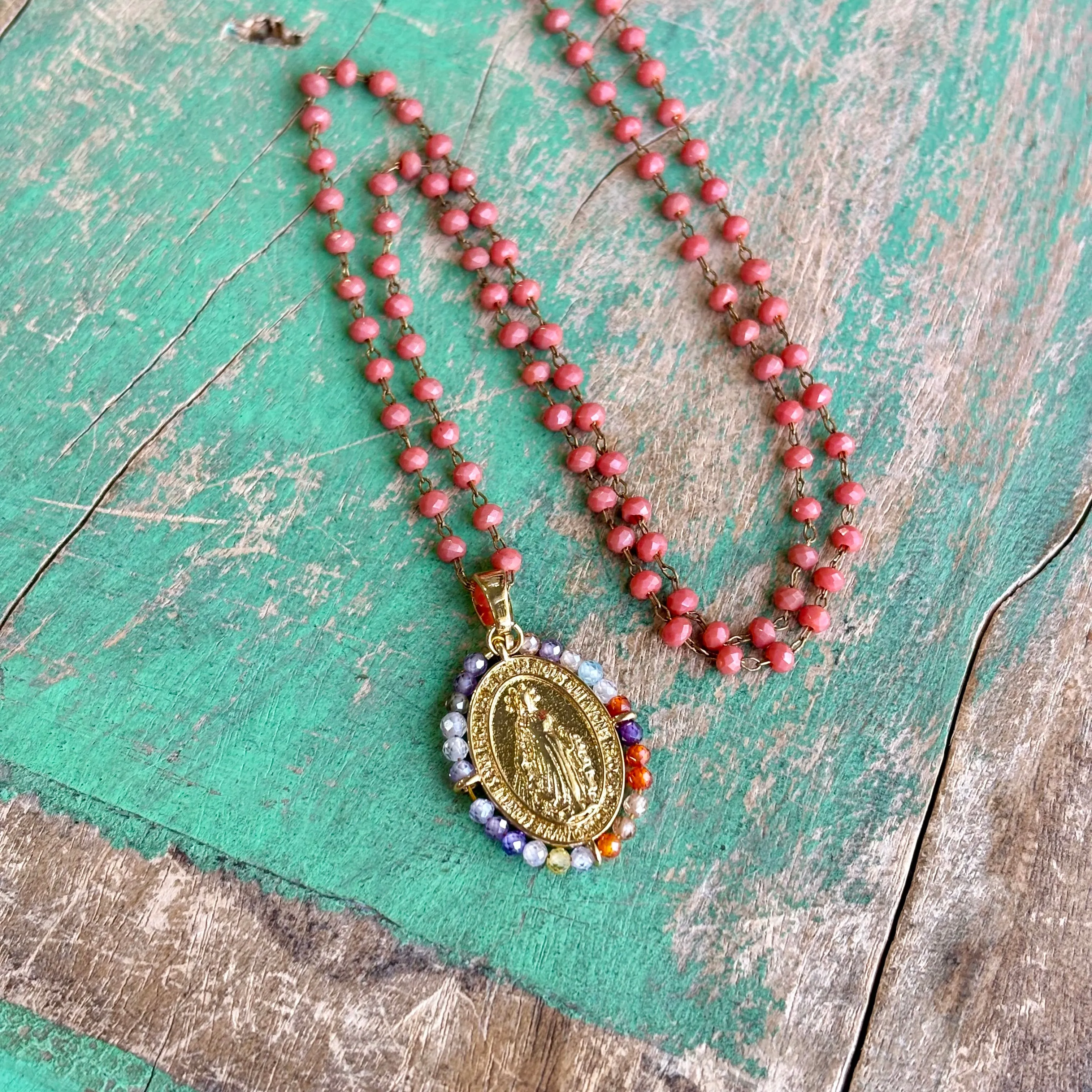 Shades of Fall Miraculous Medal Necklace