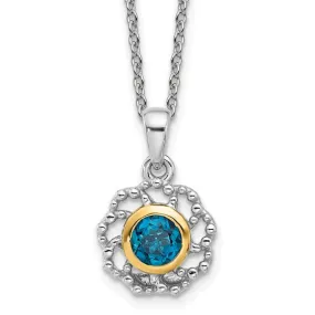 Shey Couture Sterling Silver with 14k Accent London Blue Topaz 18 inch Necklace