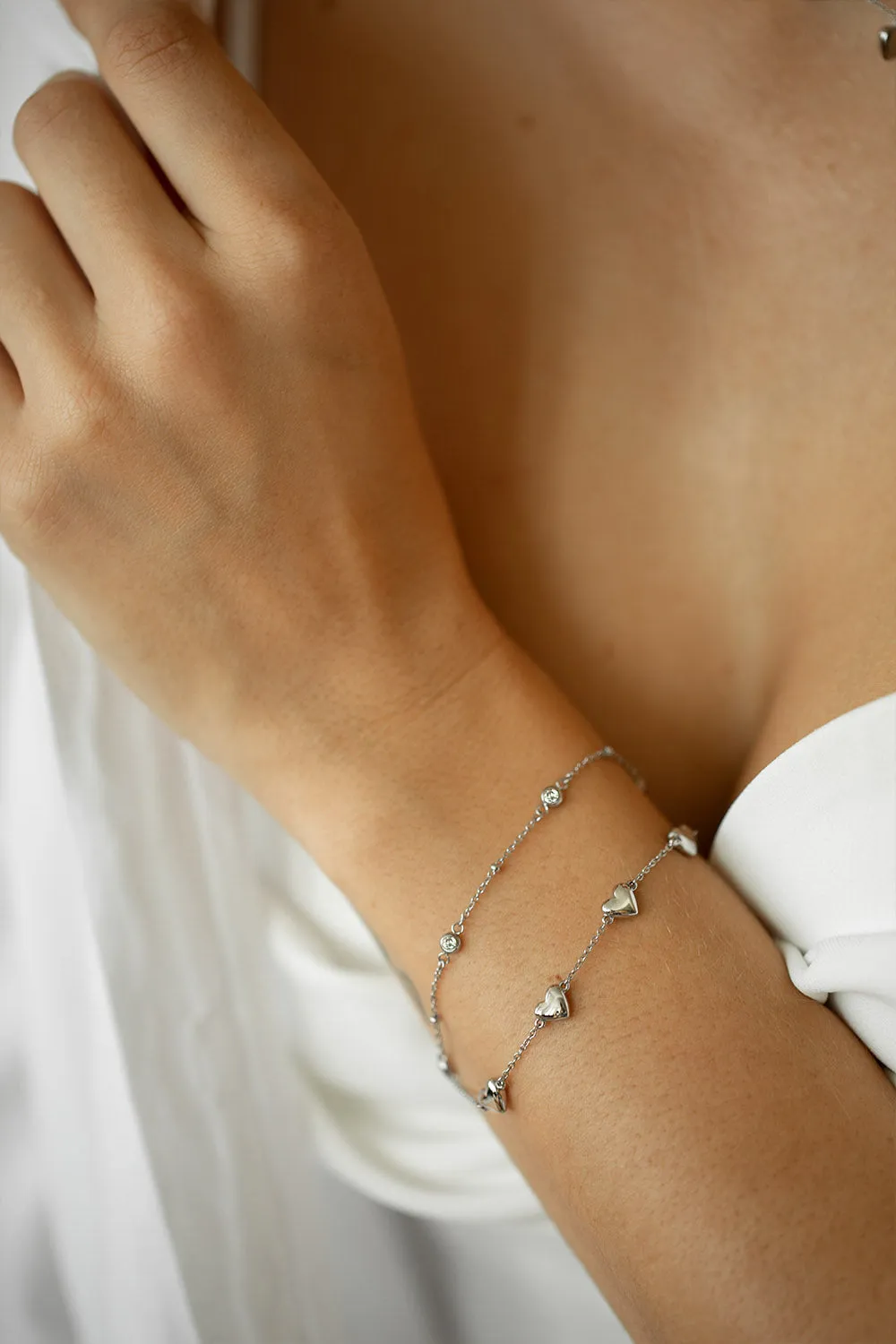 Shining Heart Bracelet Silver