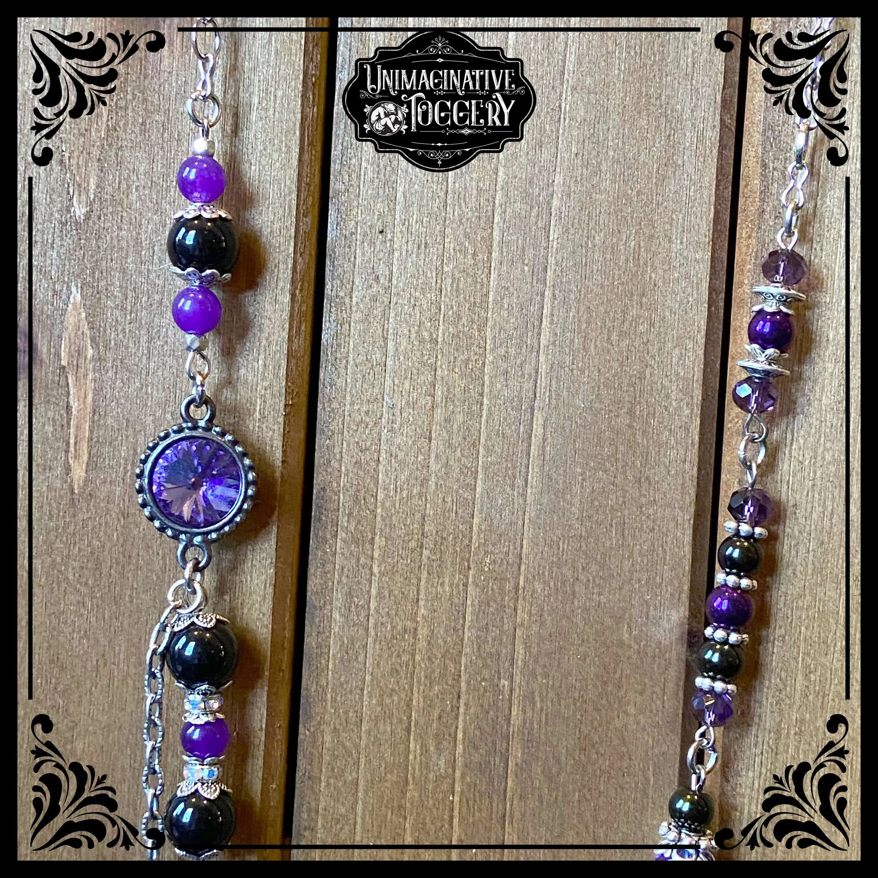 Silver and purple multi strand necklace