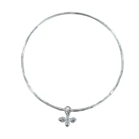 Silver Bee Charm Bangle
