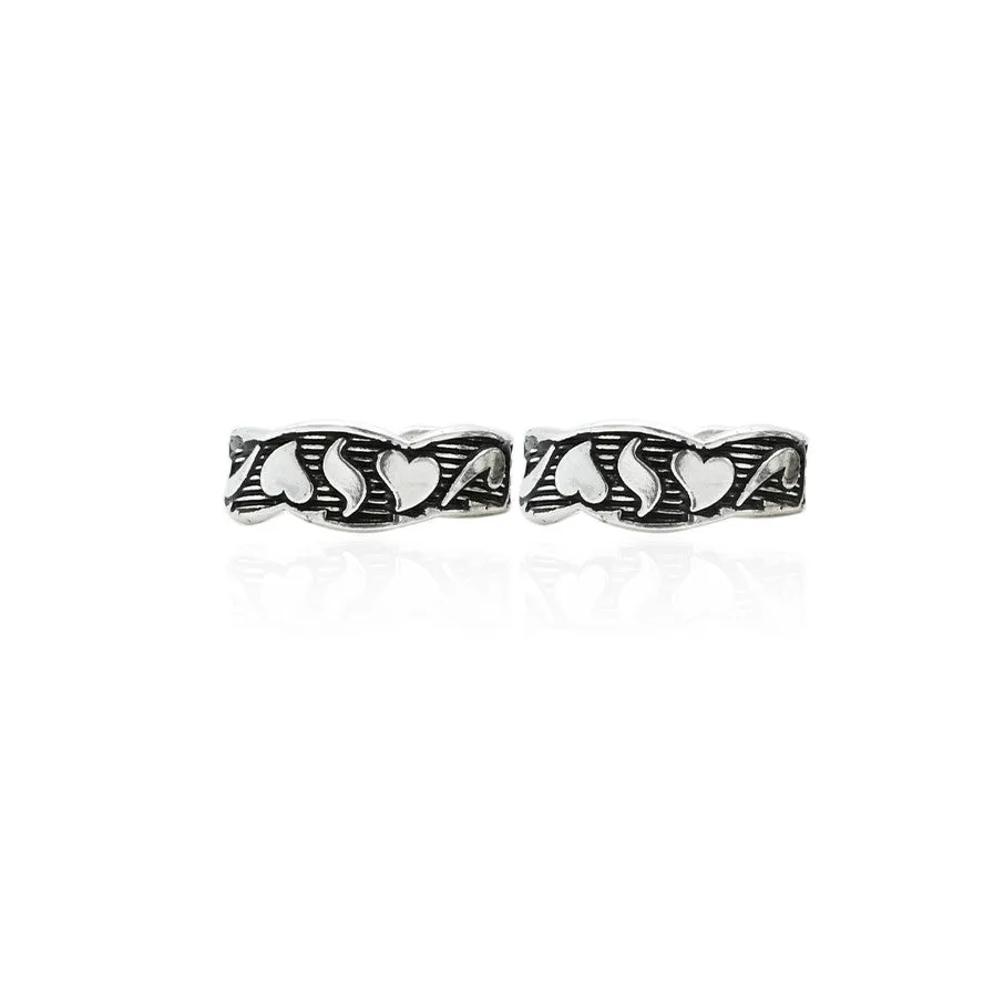 Silver Twisted Heart Toe Rings