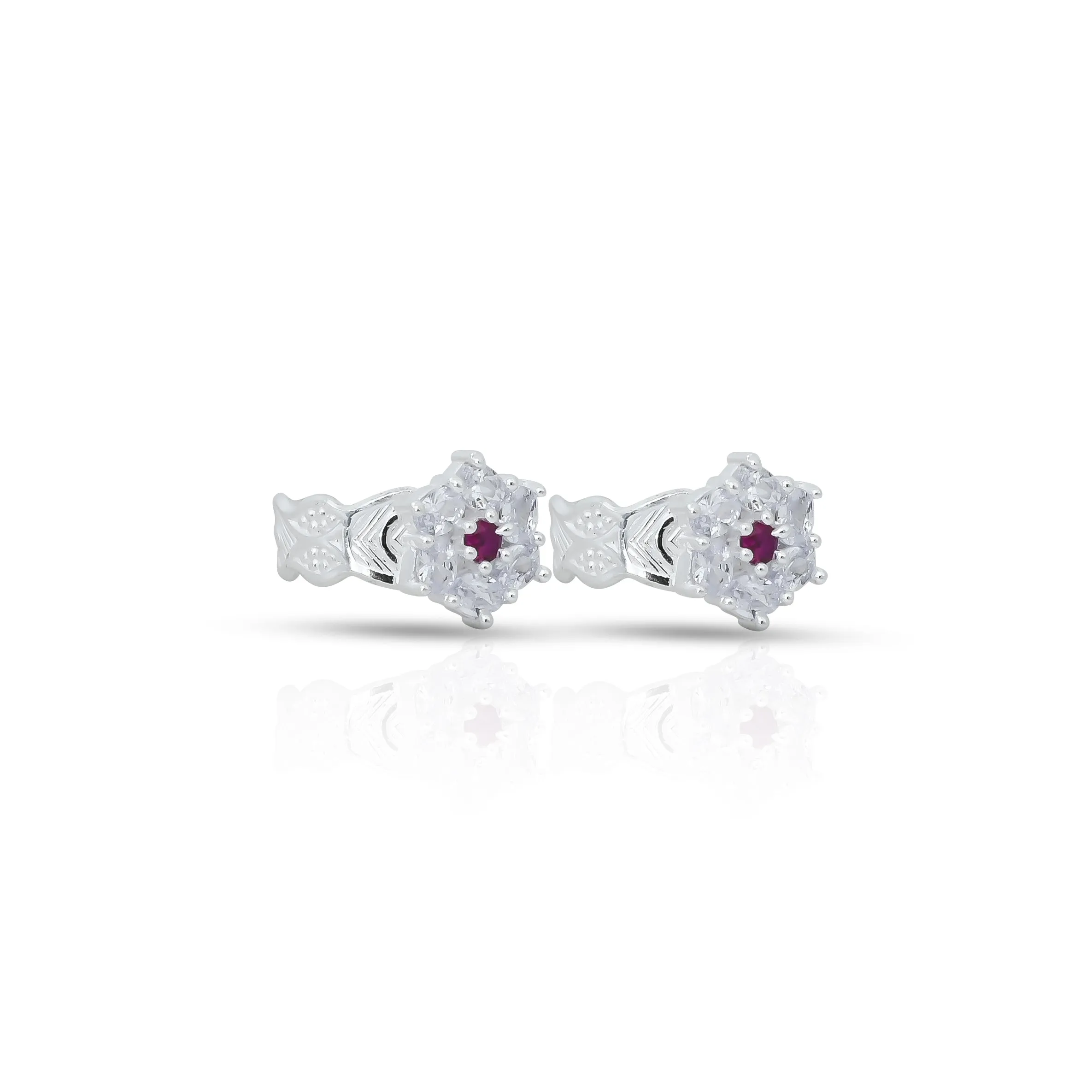 Silver Ultimate CZ Stone Floral Beauty Toe Rings
