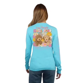 Simply Southern Women's Pool Blue More Dogs Long Sleeve Graphic T-Shirt