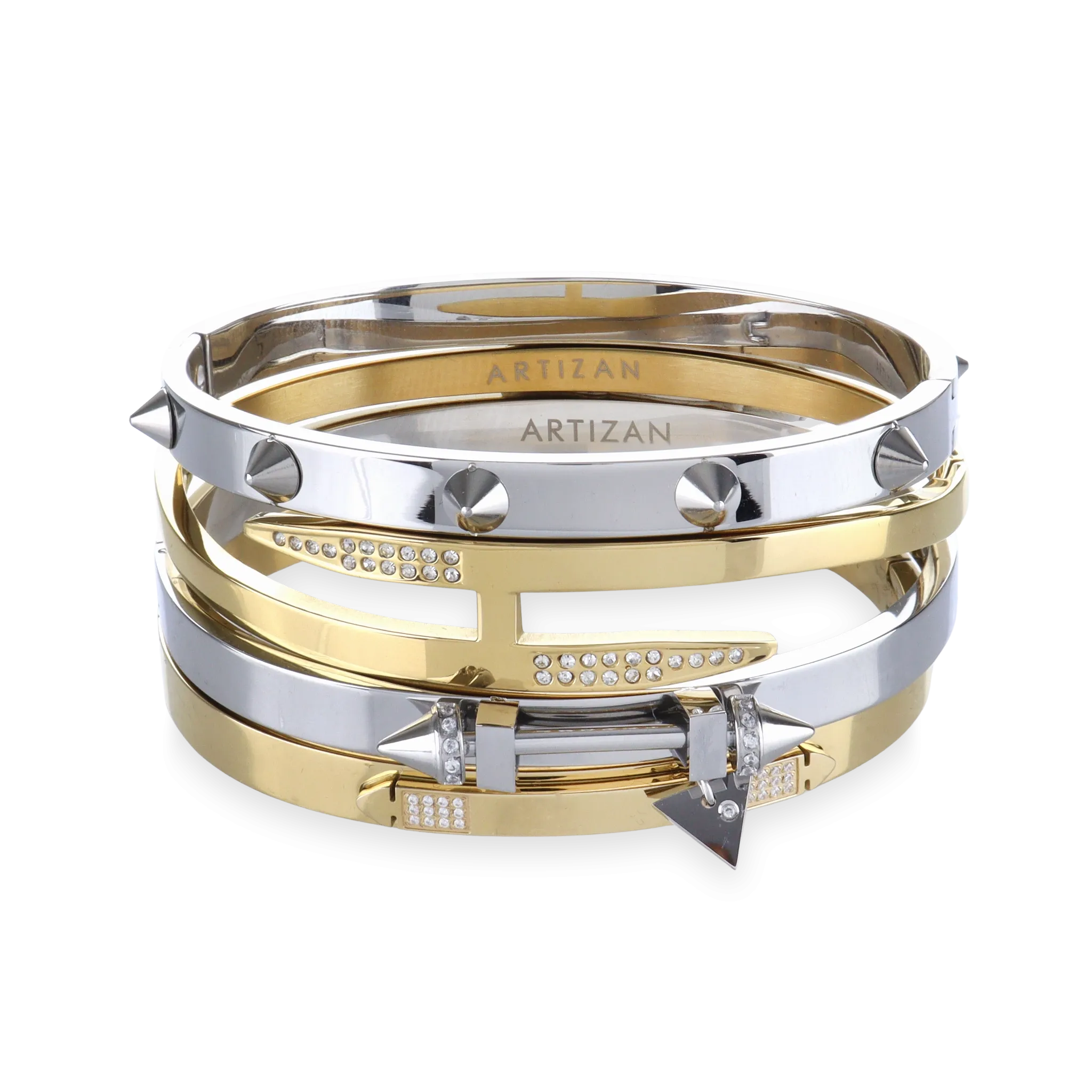 SPIKED ARMOR BRACELET STACK