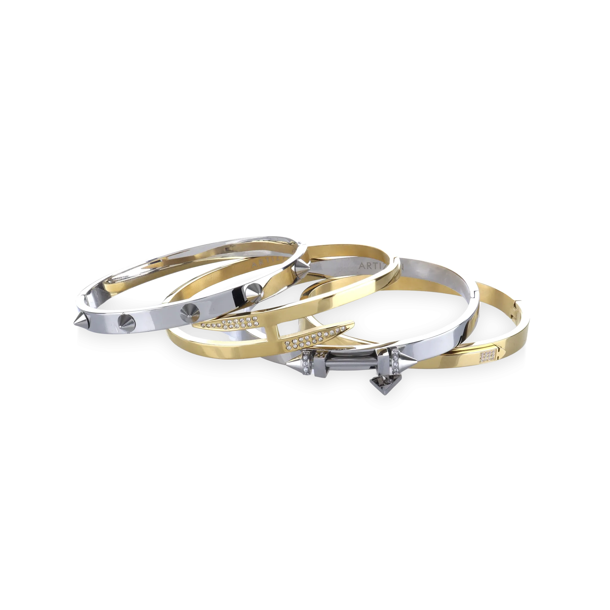 SPIKED ARMOR BRACELET STACK