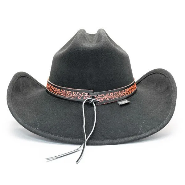 Stampede Hats - Lone Star Black Felt Western Hat with Brown Embossed Trim