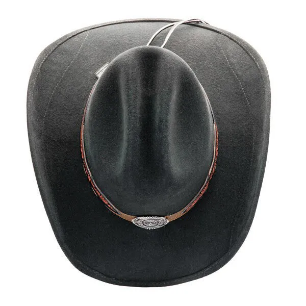 Stampede Hats - Lone Star Black Felt Western Hat with Brown Embossed Trim