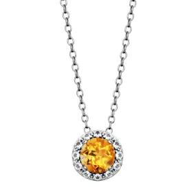 Sterling Silver Citrine & White Topaz "Dazzle" Necklace