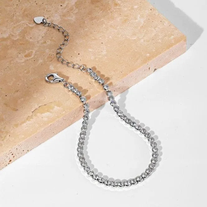 Sterling Silver Rhodium Plated Zirconia Bracelet ERLB034