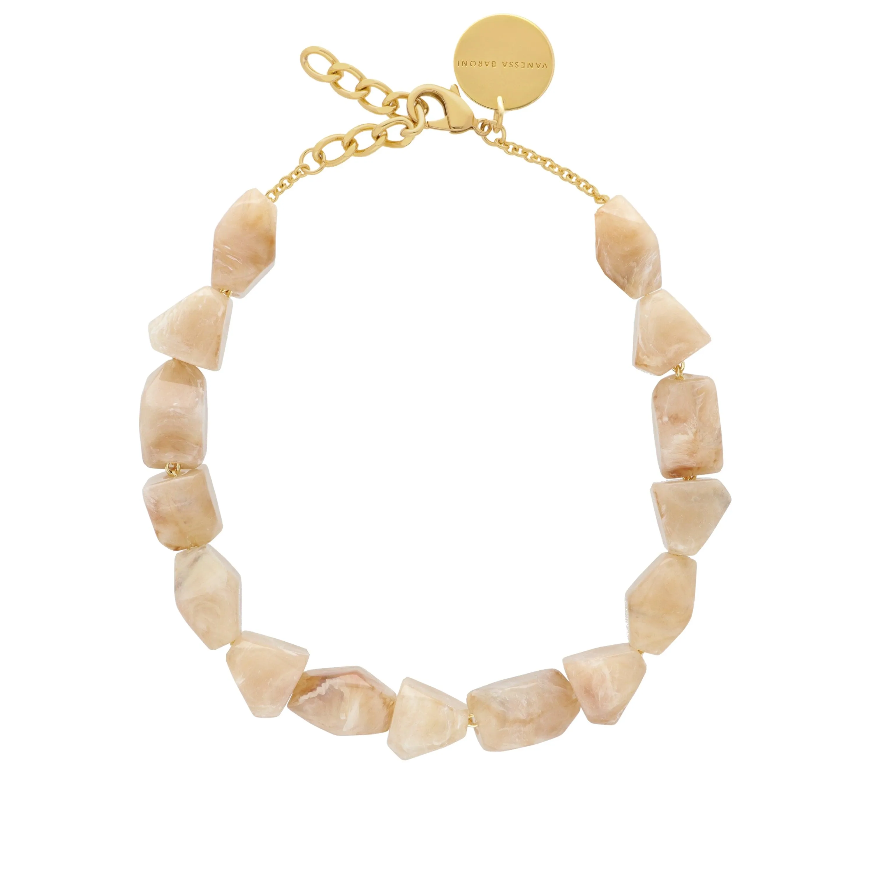 Stone Shaped Necklace Honey Marble