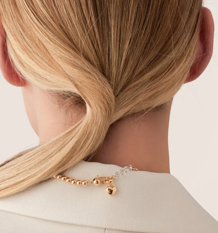 The Two Tone Beaded Choker in Gold Clear
