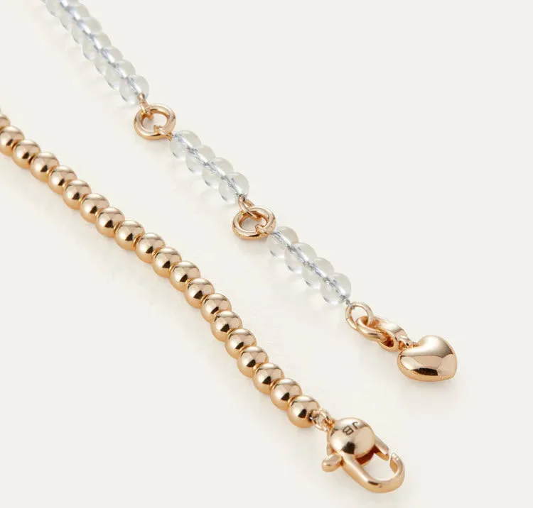 The Two Tone Beaded Choker in Gold Clear