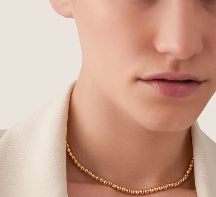 The Two Tone Beaded Choker in Gold Clear