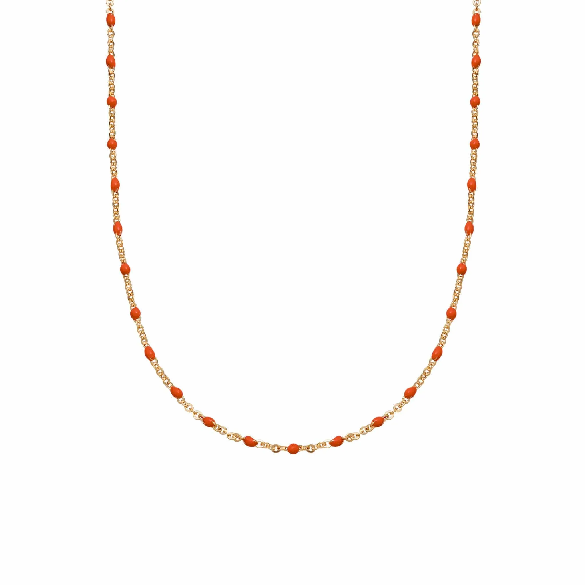 Treasures Coral Beaded Necklace 18ct Gold Plate