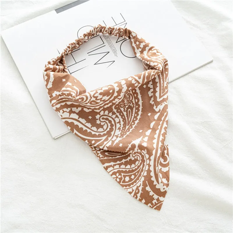 Triangle Printed Bohemian Headbands Hair Scarf Without Clips and Elastic