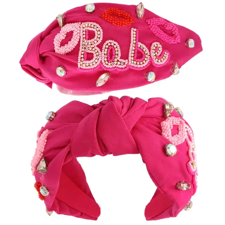 Valentine Babe Lips Pattern Beaded Headband