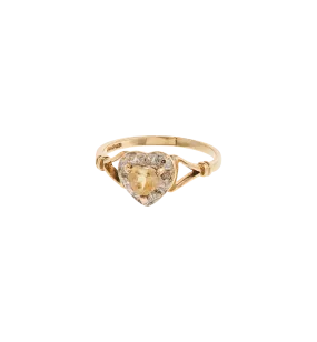Vintage Citrine and Diamond Sunlit Love Ring