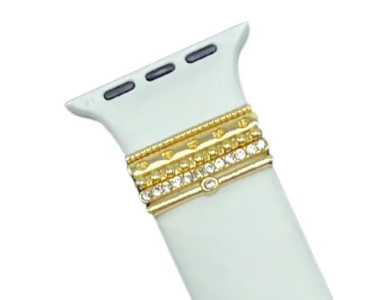 WATCH BAND WITH METAL ACCENTS | WHITE SILICONE
