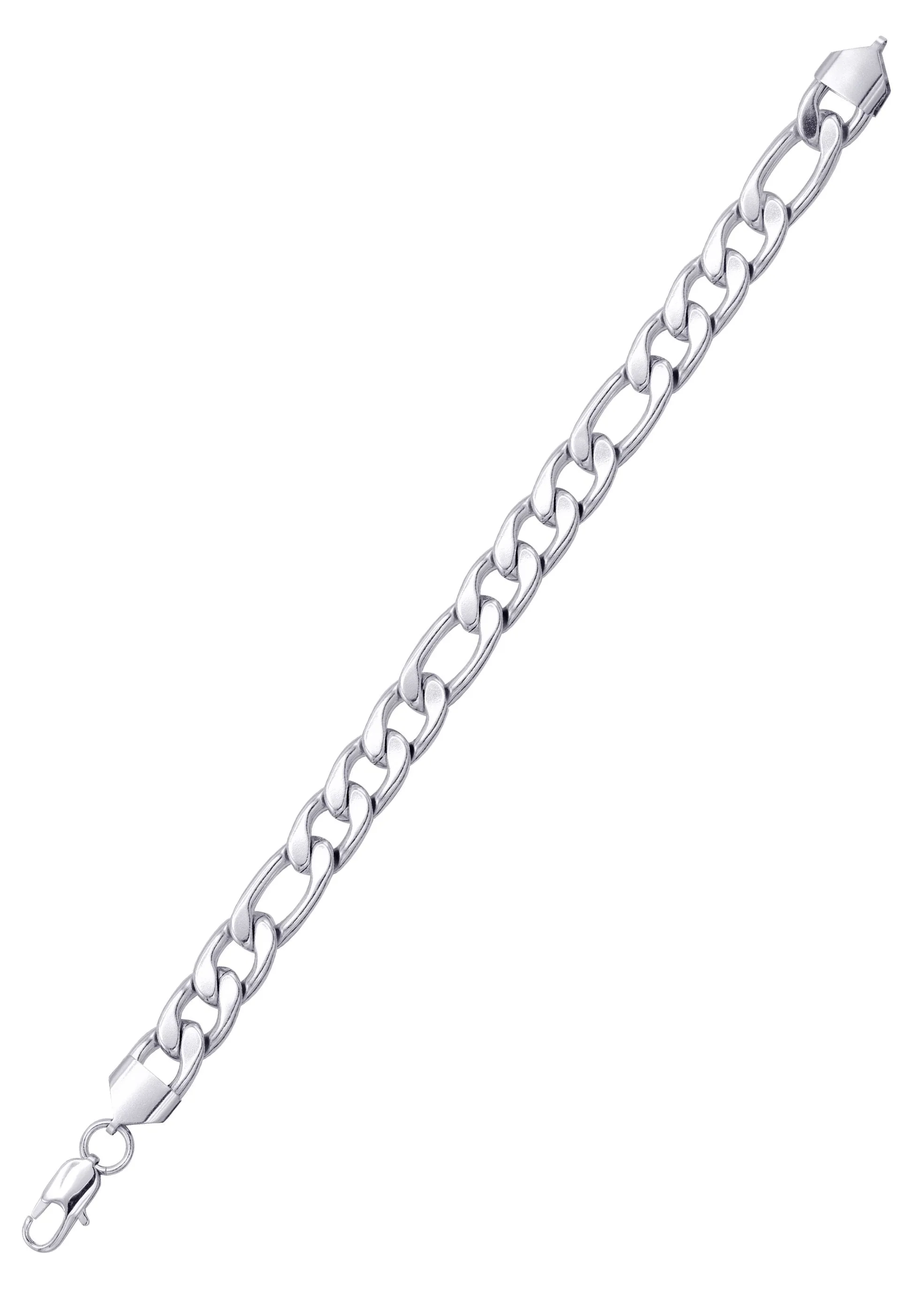 White Gold Plated Figaro Bracelet