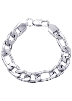 White Gold Plated Figaro Bracelet