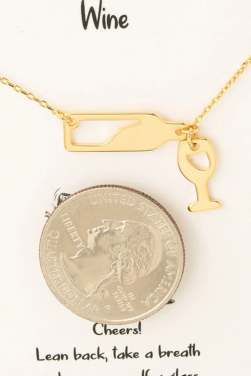Wine Bottle Charm Necklace